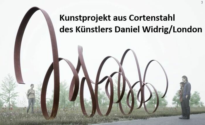 Kunst-Cortenstahl Künstler Daniel Widrig London