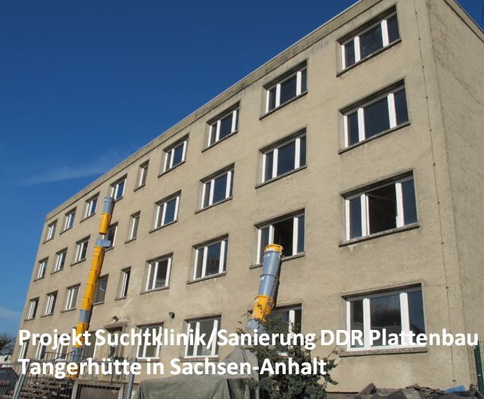 Projekt Suchtklinik Sanierung Statik DDR Plattenbau in Tangerhütte