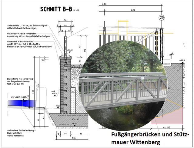 Statik/Obejektplanung:Wittenberg OT Nudersdorf Brücke über den Rischebach