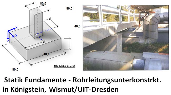 Statik Fundamente Rohrleitungsunterkonstrkt Wismut Königstein